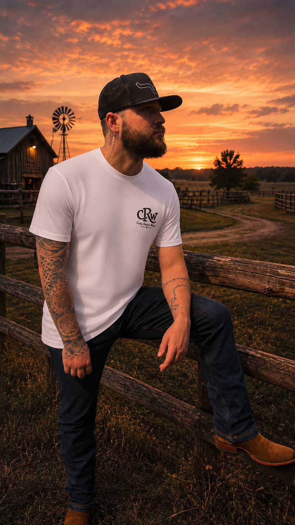 Cody Ranch Signature Cowboy Graphic T-Shirt | Premium 180gsm Cotton | Built Cowboy Tough