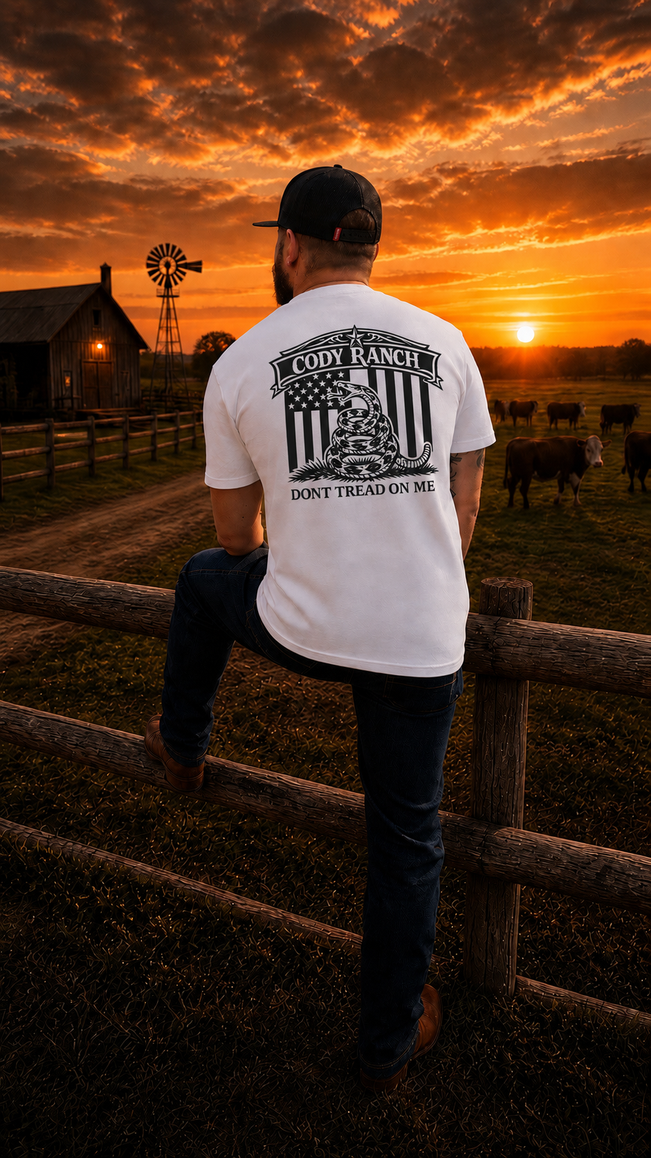 Patriotic Western T-Shirt | 1776 “Don’t Tread On Me” Graphic Tee | Cody Ranch Wear