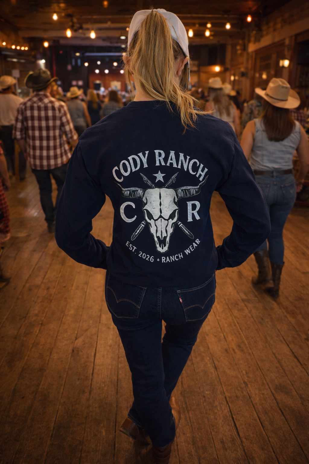 Women’s Long Sleeve Cowgirl T-Shirt – Western “Bare Bones” Tee | Cody Ranch