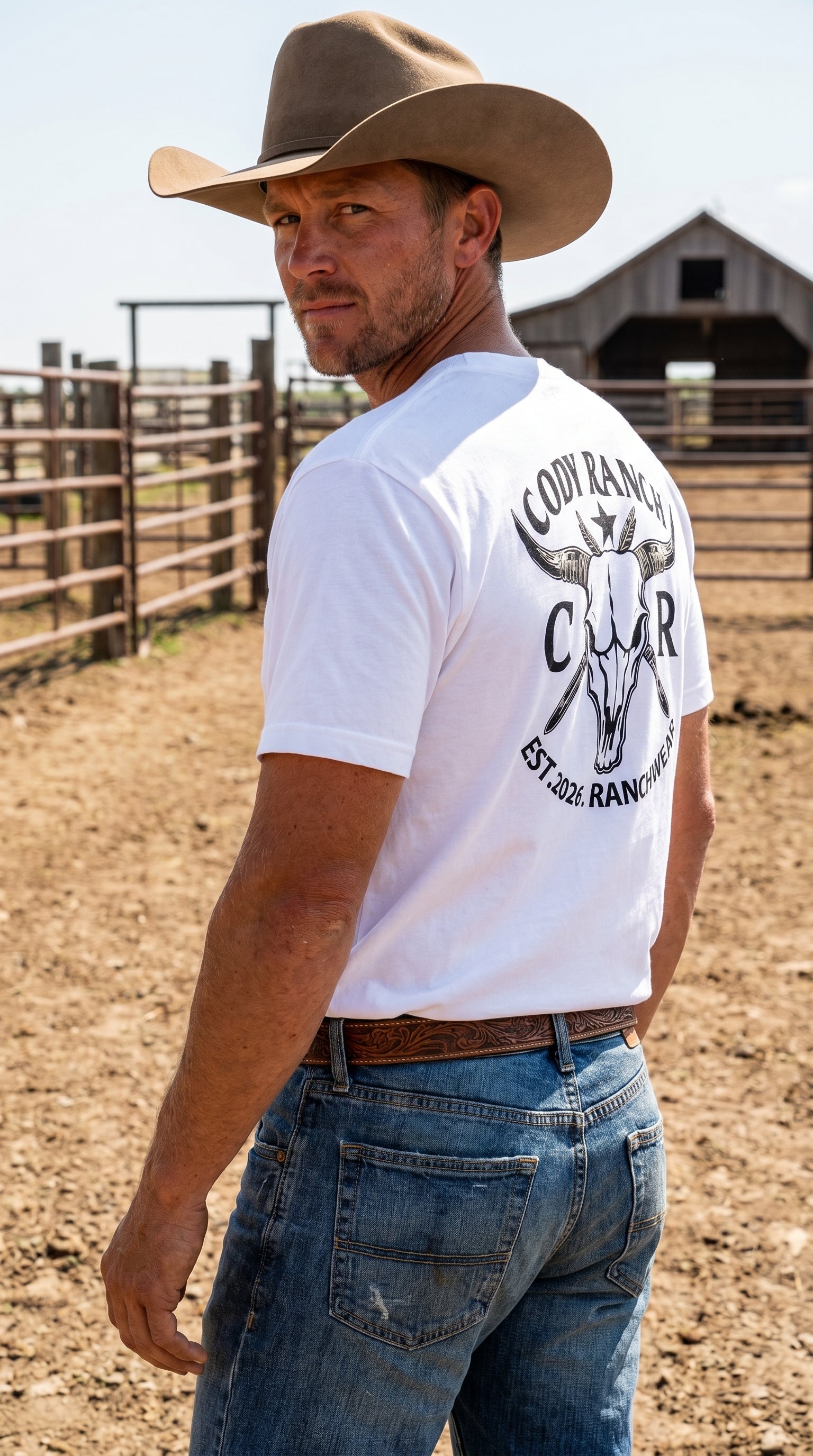 Unisex T-Shirt | Bare Bones White Edition Western Tee | Cody Ranch Wear