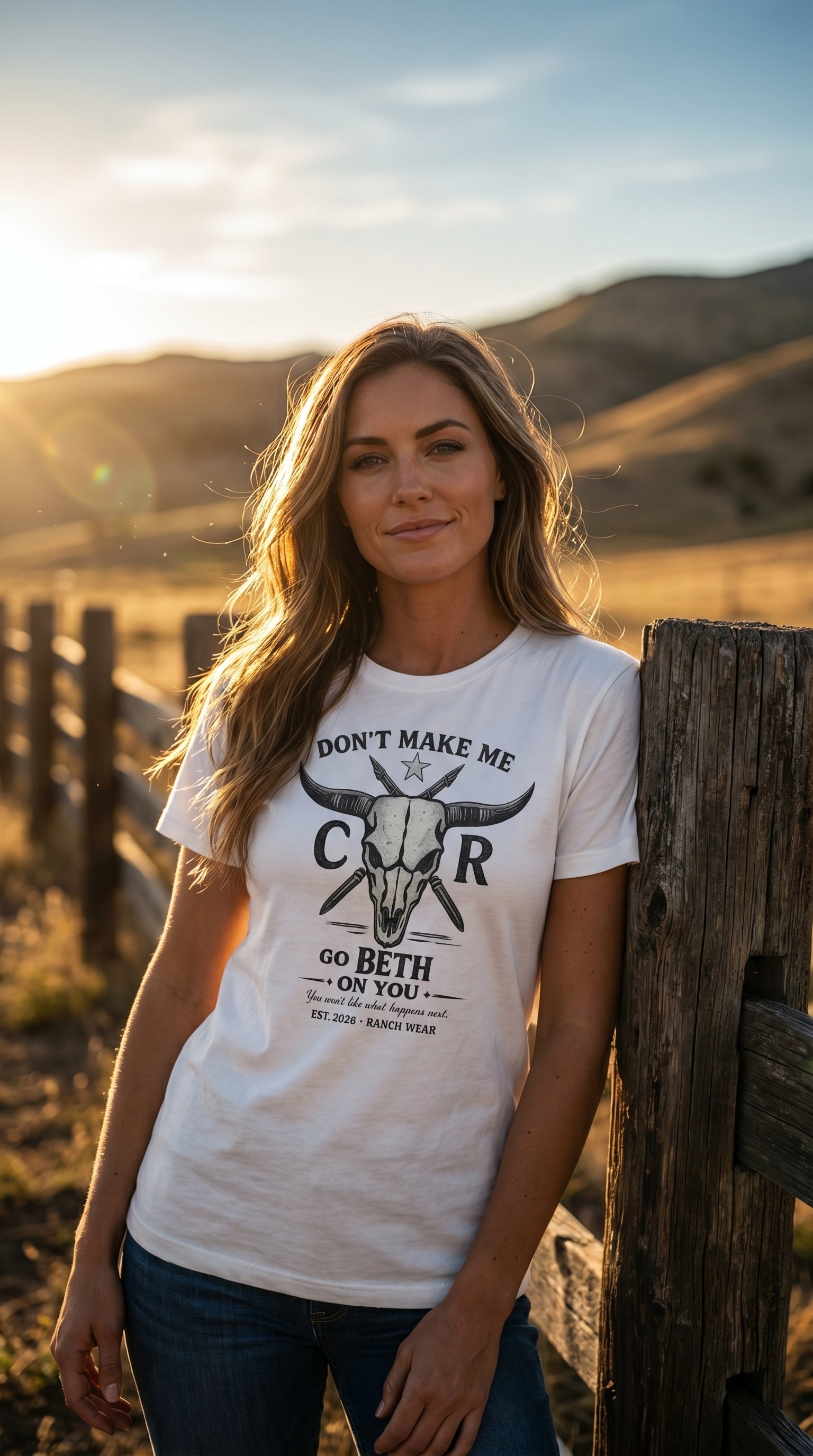 Women’s Cowgirl T-Shirt | “Don’t Make Me Go Beth On You” Western Graphic Tee | Cody Ranch Wear