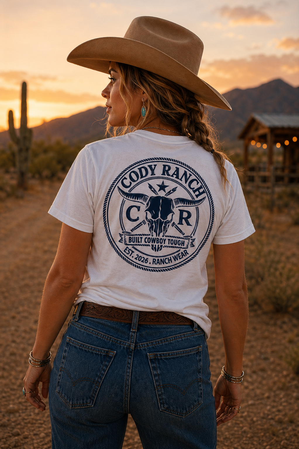 Cody Ranch Signature Cowboy Graphic T-Shirt | Premium 180gsm Cotton | Built Cowboy Tough