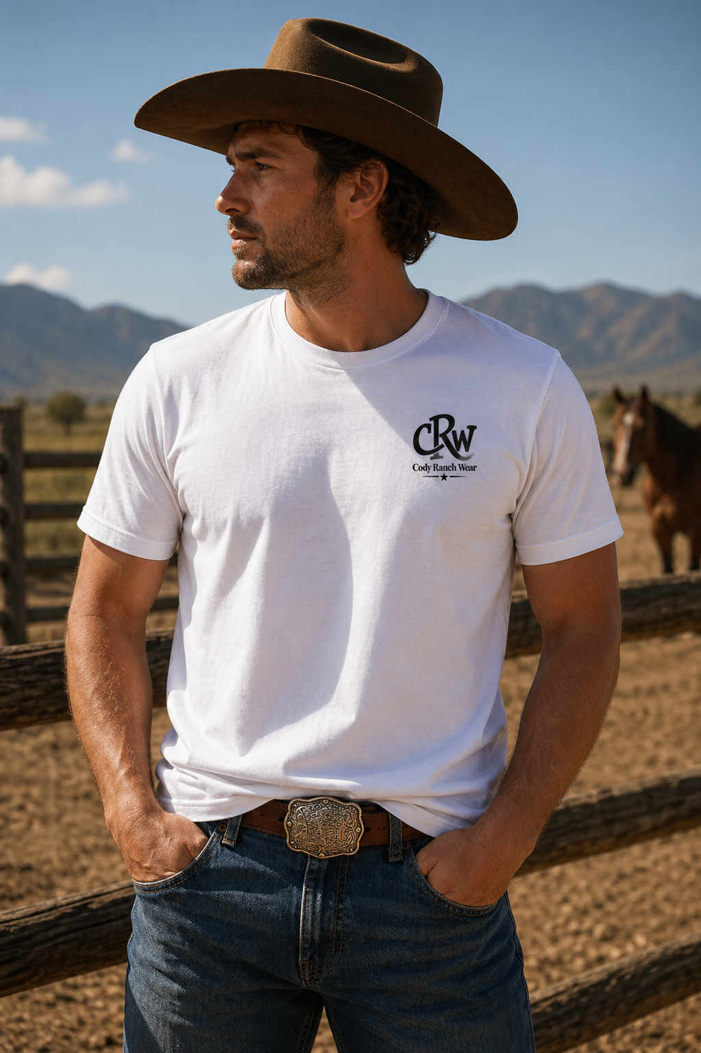 Cody Ranch Signature Cowboy Graphic T-Shirt | Premium 180gsm Cotton | Built Cowboy Tough